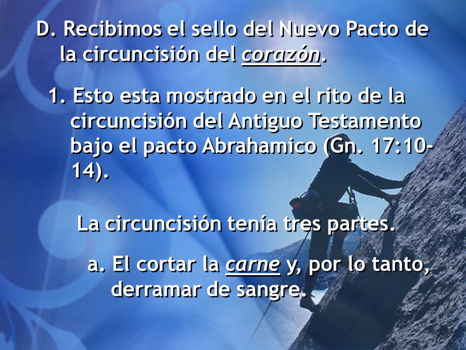 D. Recibimos el sello del Nuevo Pacto de la circuncisión del corazón.