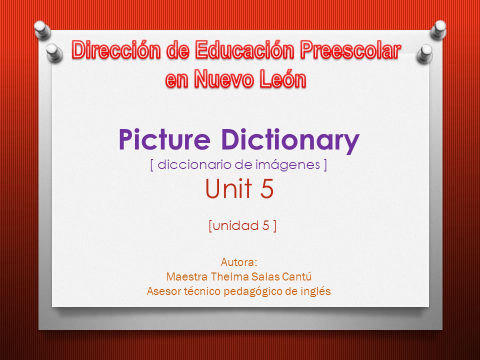 Picture Dictionary [ diccionario de imágenes ] Unit 5 [unidad 5 ]