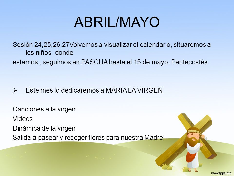 ABRIL/MAYO Sesión 24,25,26,27Volvemos a visualizar el calendario, situaremos a los niños donde.
