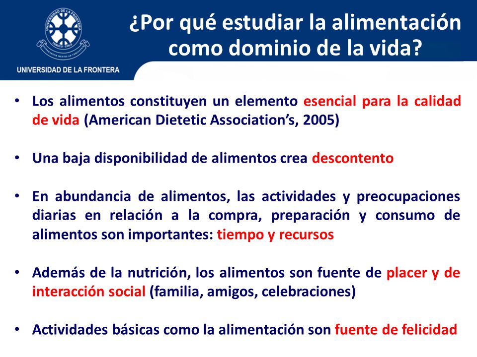 ¿Por qué estudiar la alimentación como dominio de la vida