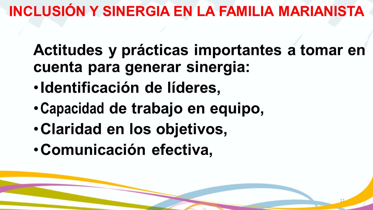 Actitudes y prácticas importantes a tomar en cuenta para generar sinergia: