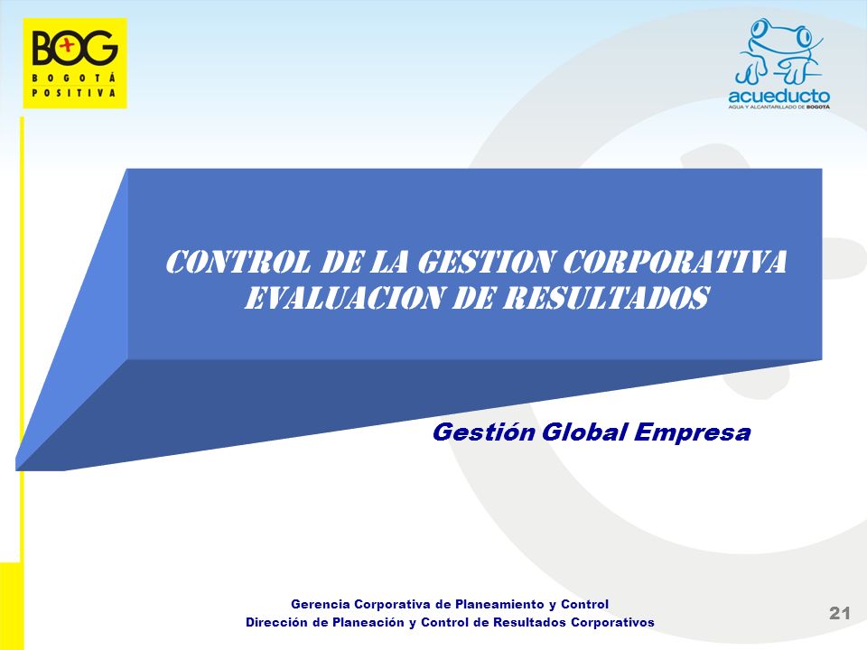 CONTROL DE LA GESTION CORPORATIVA EVALUACION DE RESULTADOS