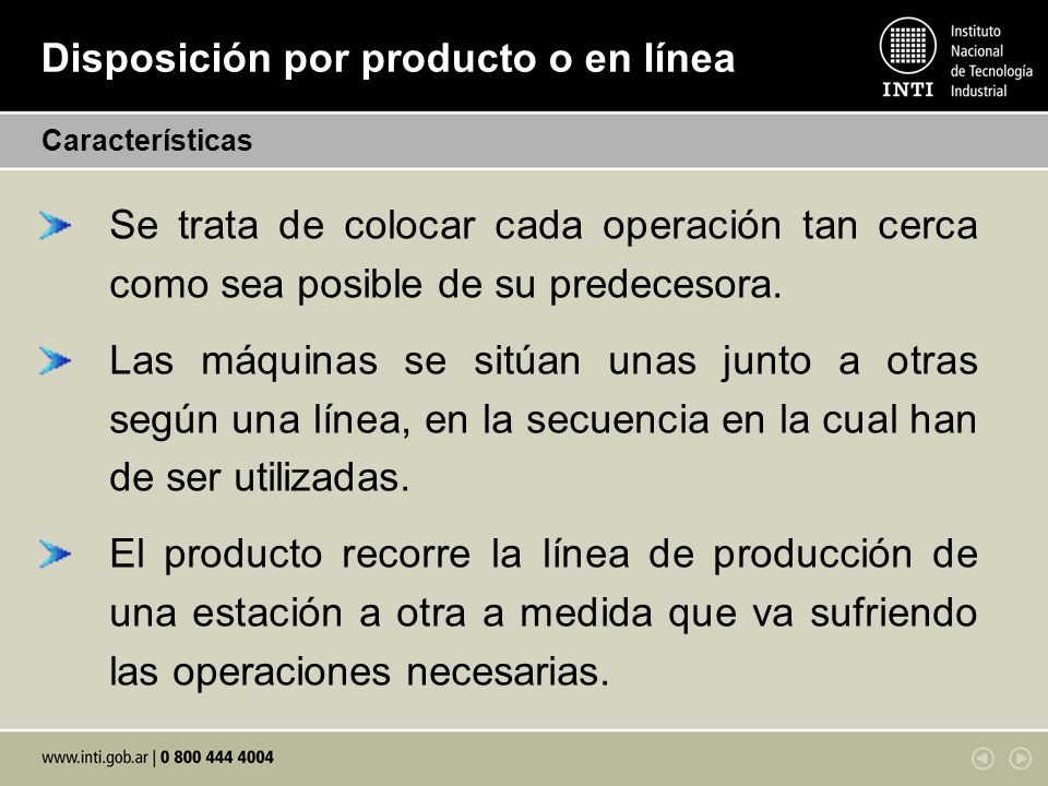 Disposición por producto o en línea