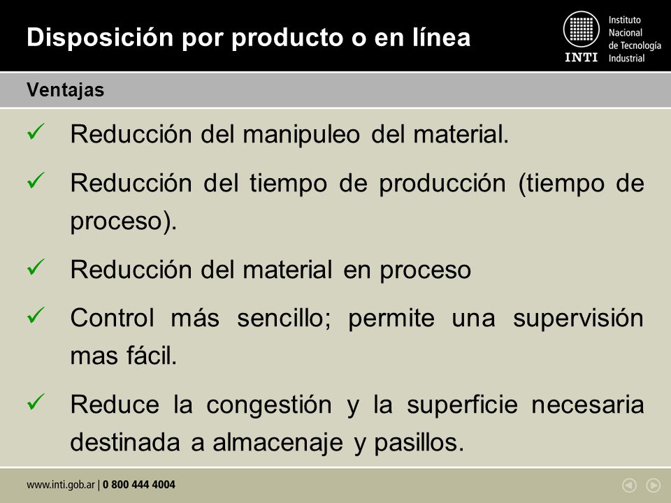 Disposición por producto o en línea
