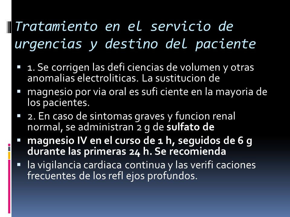 Tratamiento en el servicio de urgencias y destino del paciente