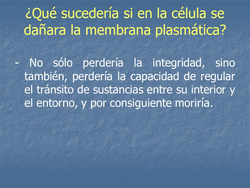 ¿Qué sucedería si en la célula se dañara la membrana plasmática