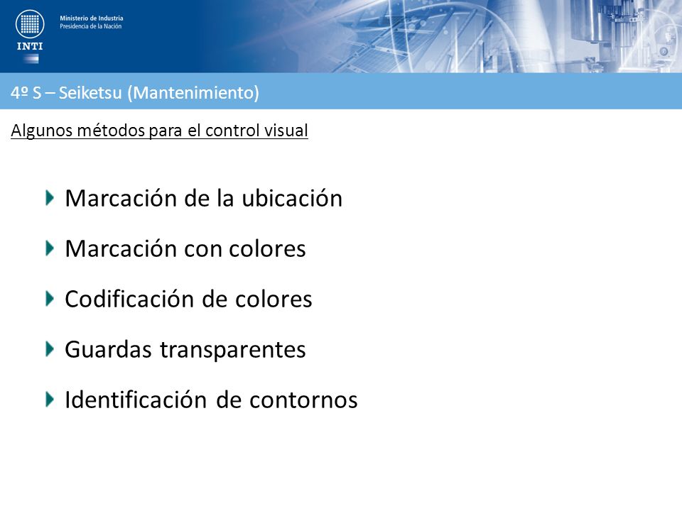 Marcación de la ubicación Marcación con colores