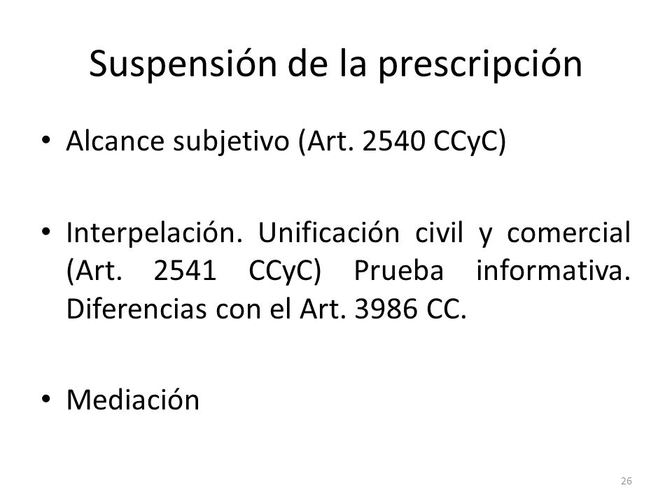 Suspensión de la prescripción