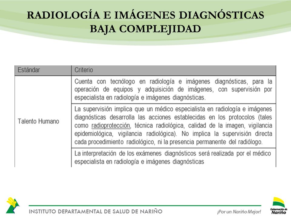 RADIOLOGÍA E IMÁGENES DIAGNÓSTICAS BAJA COMPLEJIDAD