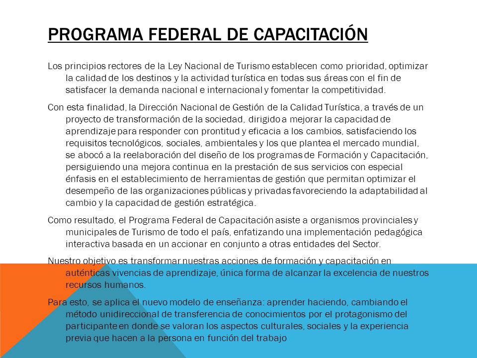 PROGRAMA FEDERAL DE CAPACITACIÓN