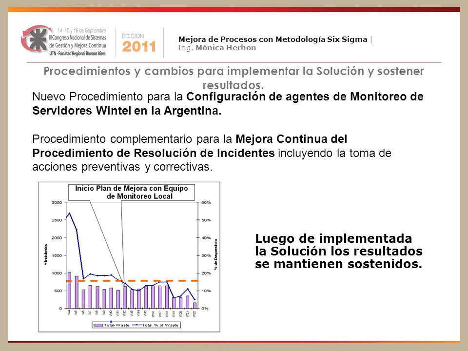 Mejora de Procesos con Metodología Six Sigma | Ing. Mónica Herbon