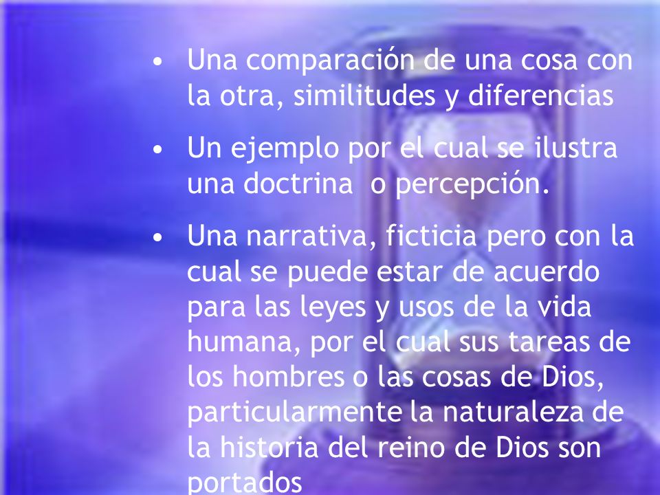 Una comparación de una cosa con la otra, similitudes y diferencias