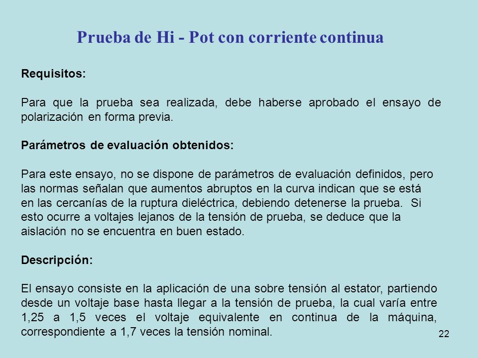 Prueba de Hi - Pot con corriente continua