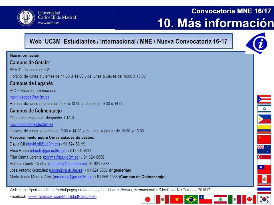 Web UC3M Estudiantes / Internacional / MNE / Nueva Convocatoria 16-17