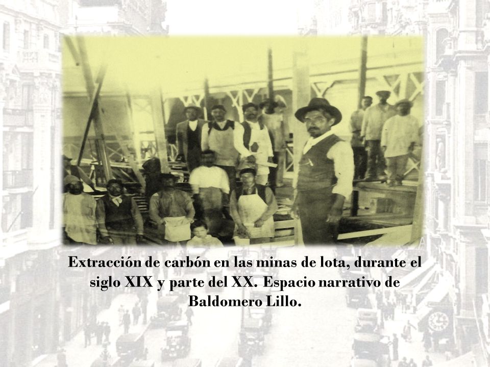 Extracción de carbón en las minas de lota, durante el siglo XIX y parte del XX.