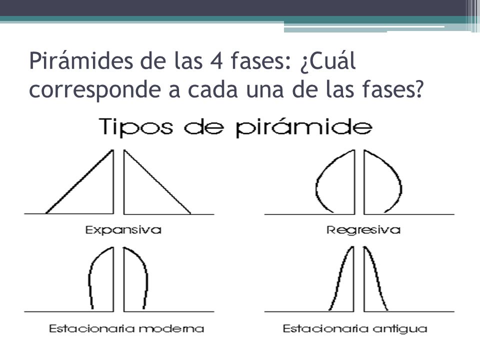 Pirámides de las 4 fases: ¿Cuál corresponde a cada una de las fases