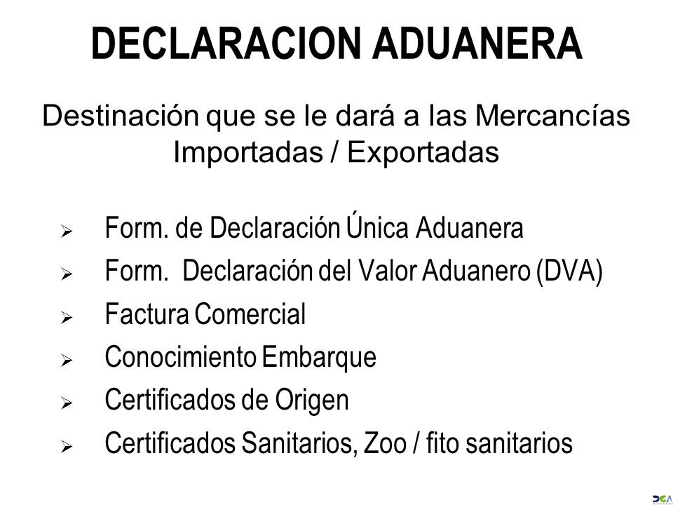 Destinación que se le dará a las Mercancías Importadas / Exportadas