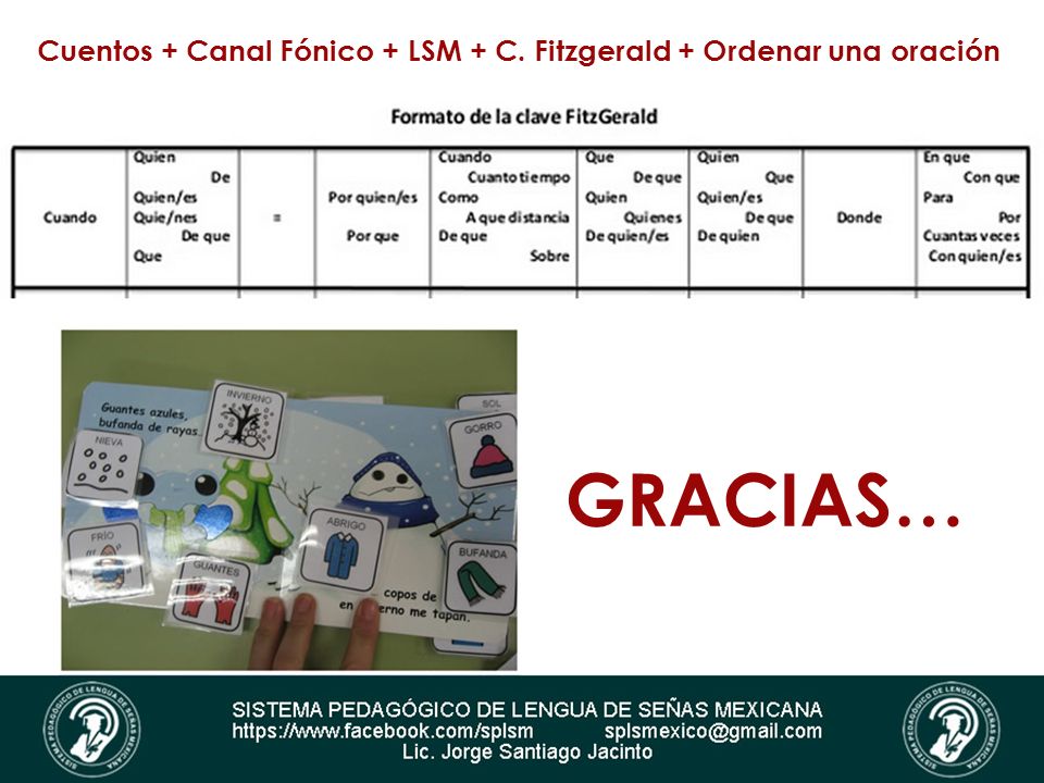 Cuentos + Canal Fónico + LSM + C. Fitzgerald + Ordenar una oración
