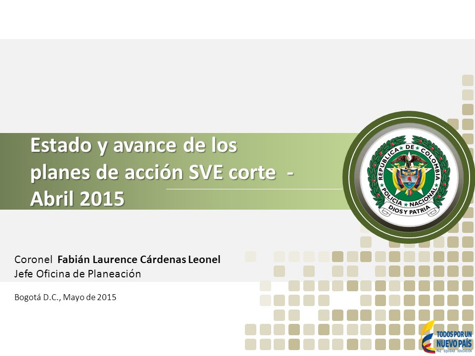 Estado y avance de los planes de acción SVE corte - Abril 2015