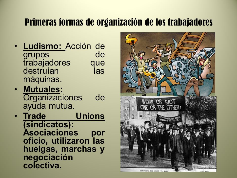 Primeras formas de organización de los trabajadores