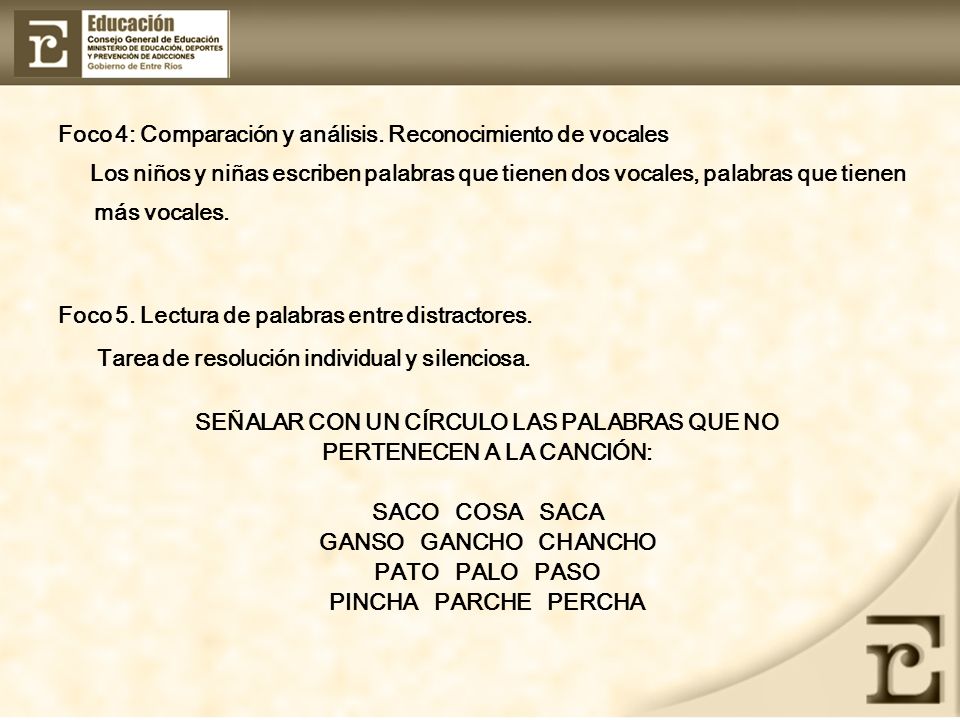 SEÑALAR CON UN CÍRCULO LAS PALABRAS QUE NO PERTENECEN A LA CANCIÓN: