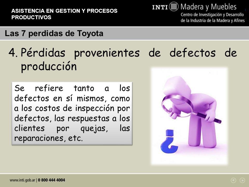 Pérdidas provenientes de defectos de producción