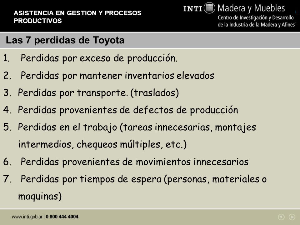 Las 7 perdidas de Toyota Perdidas por exceso de producción.