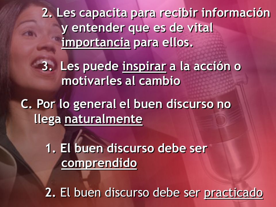 2. Les capacita para recibir información. y entender que es de vital