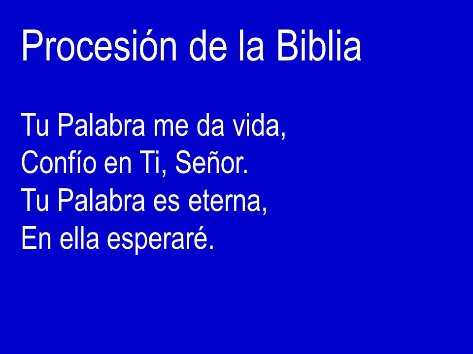 Procesión de la Biblia Tu Palabra me da vida, Confío en Ti, Señor.