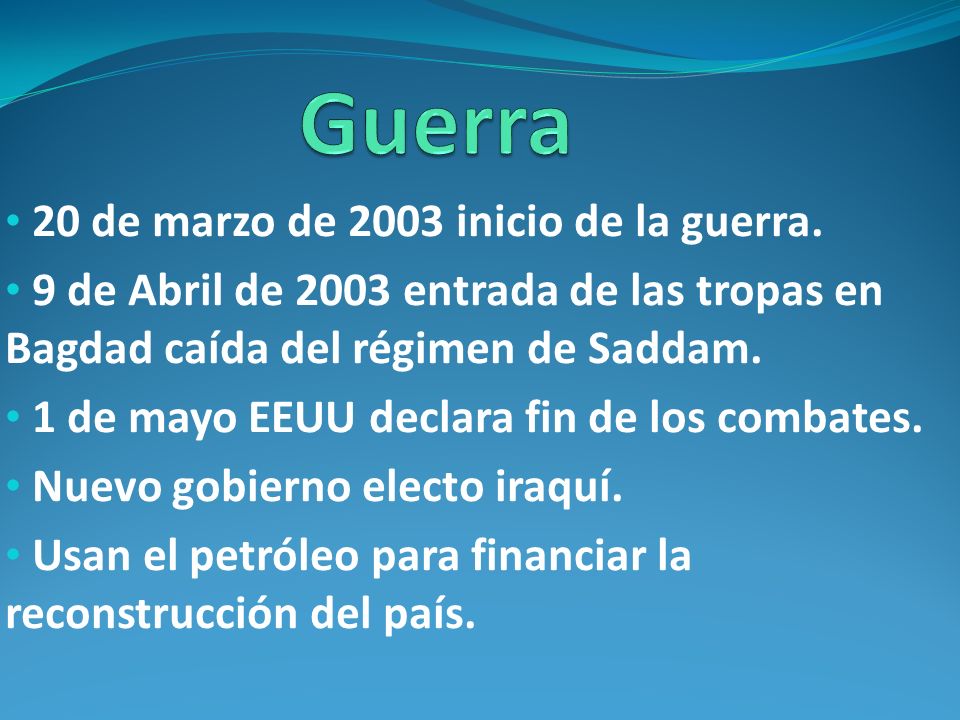 Guerra 20 de marzo de 2003 inicio de la guerra.