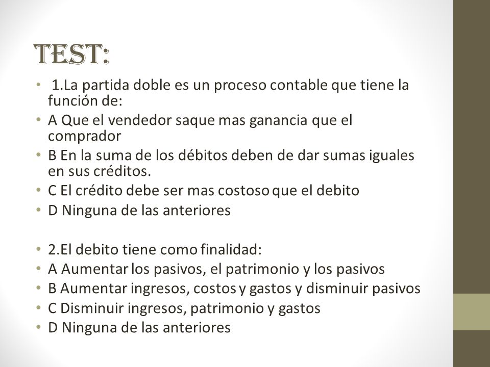 Test: A Que el vendedor saque mas ganancia que el comprador