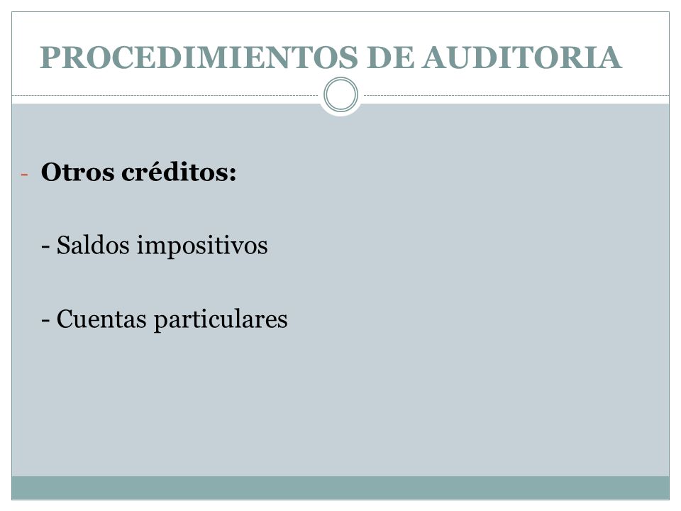 PROCEDIMIENTOS DE AUDITORIA