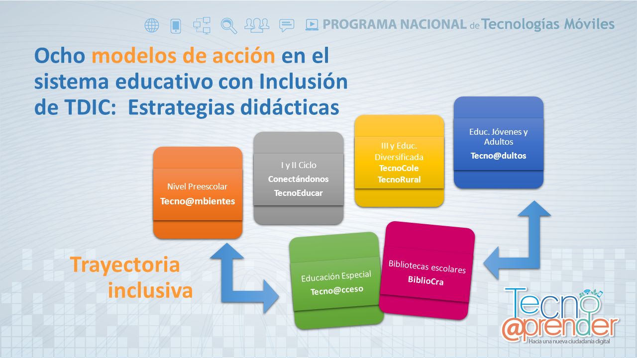 Ocho modelos de acción en el sistema educativo con Inclusión de TDIC: Estrategias didácticas