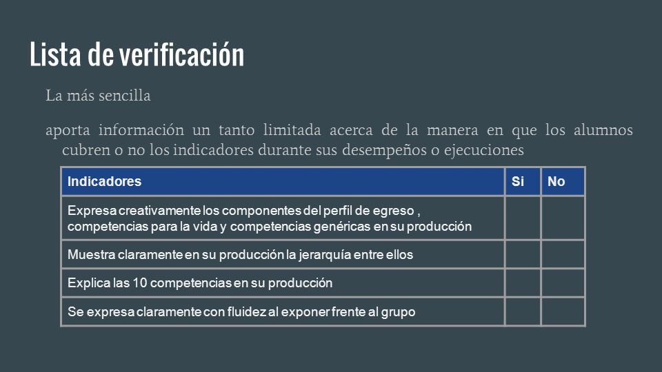 Lista de verificación La más sencilla
