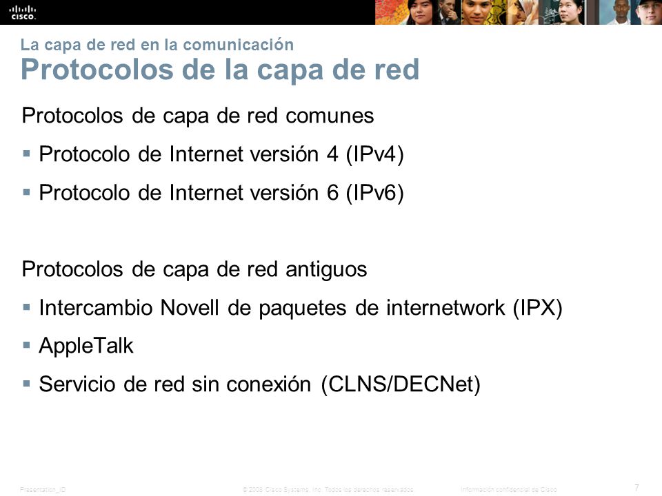La capa de red en la comunicación Protocolos de la capa de red