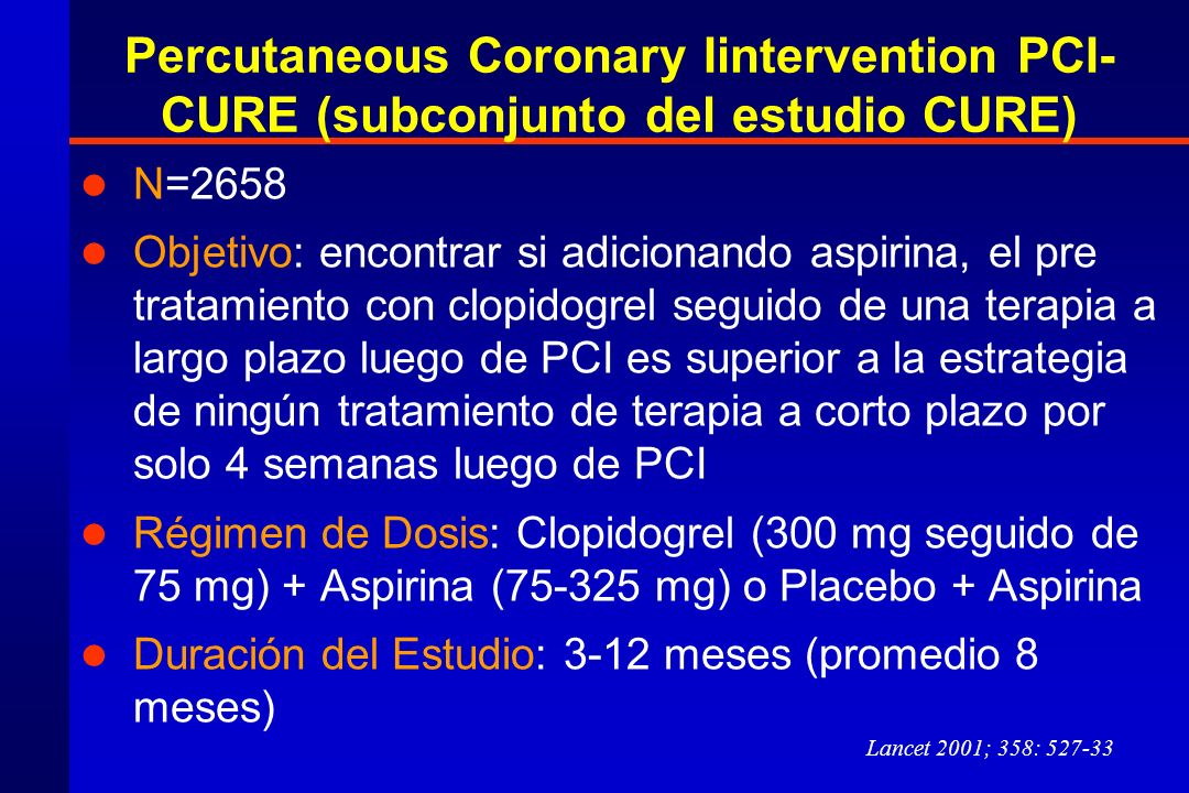 Percutaneous Coronary Iintervention PCI-CURE (subconjunto del estudio CURE)