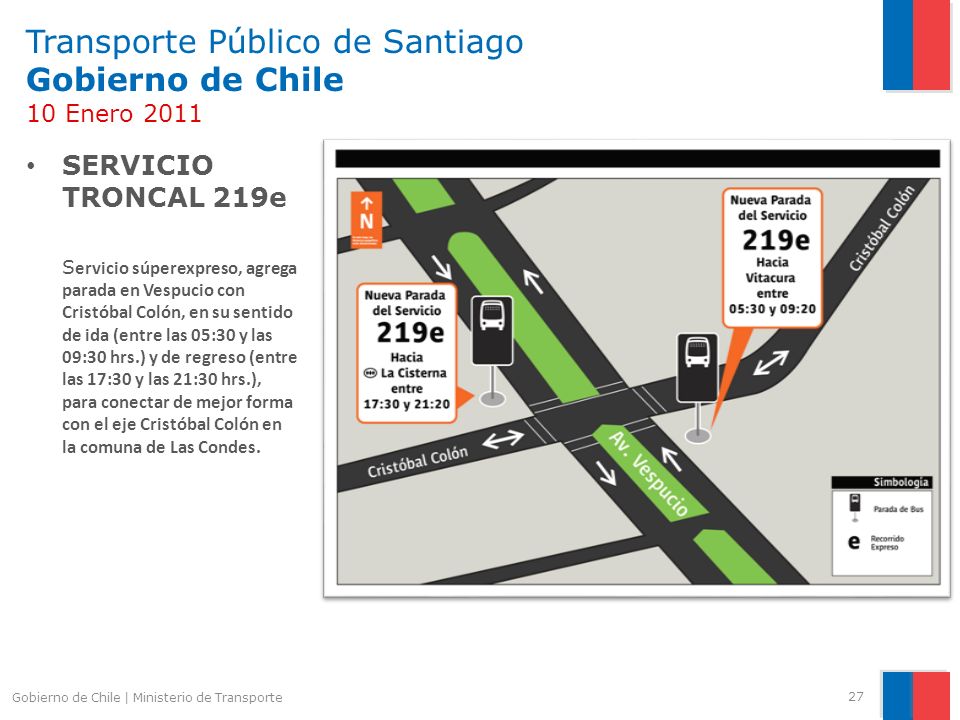 Transporte Público de Santiago Gobierno de Chile 10 Enero 2011