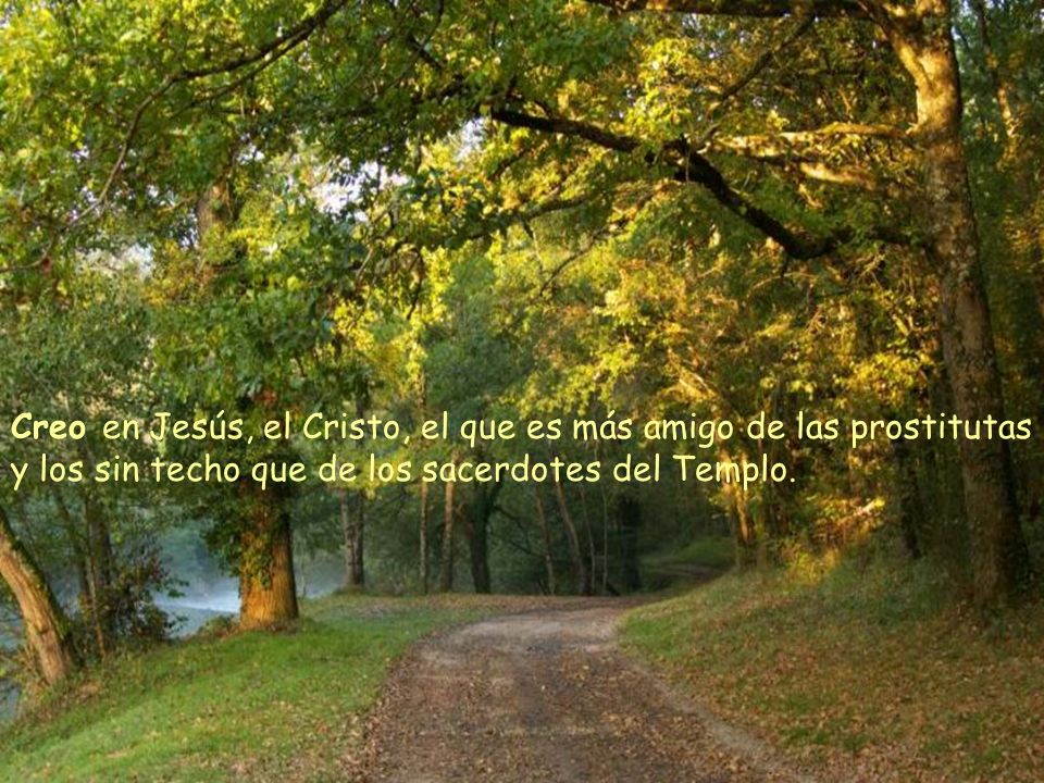 Creo en Jesús, el Cristo, el que es más amigo de las prostitutas y los sin techo que de los sacerdotes del Templo.