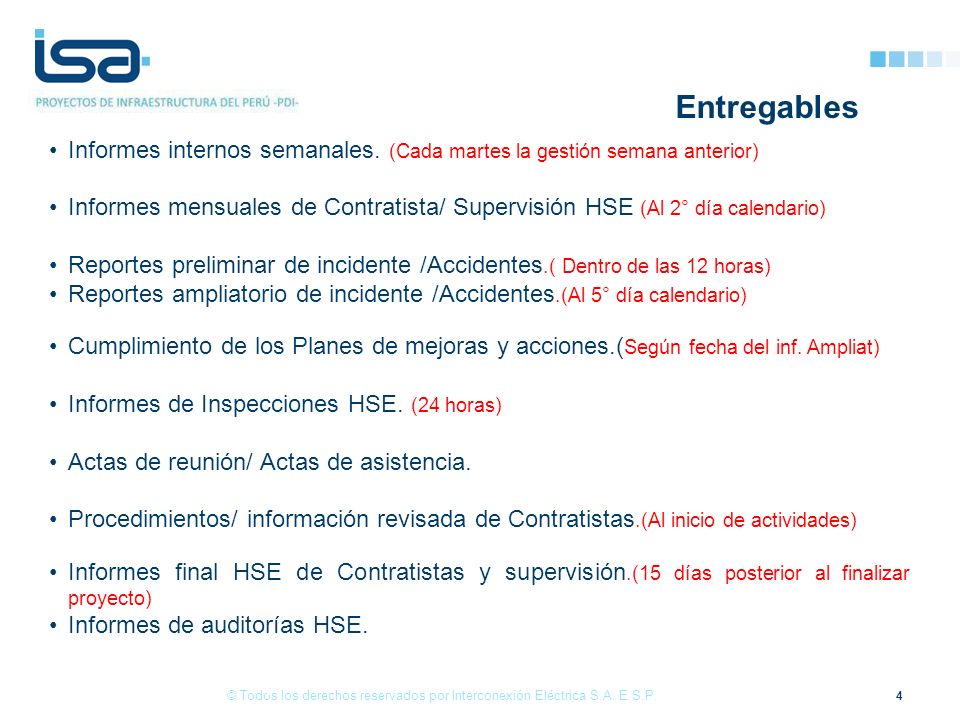 Informes internos semanales. (Cada martes la gestión semana anterior)