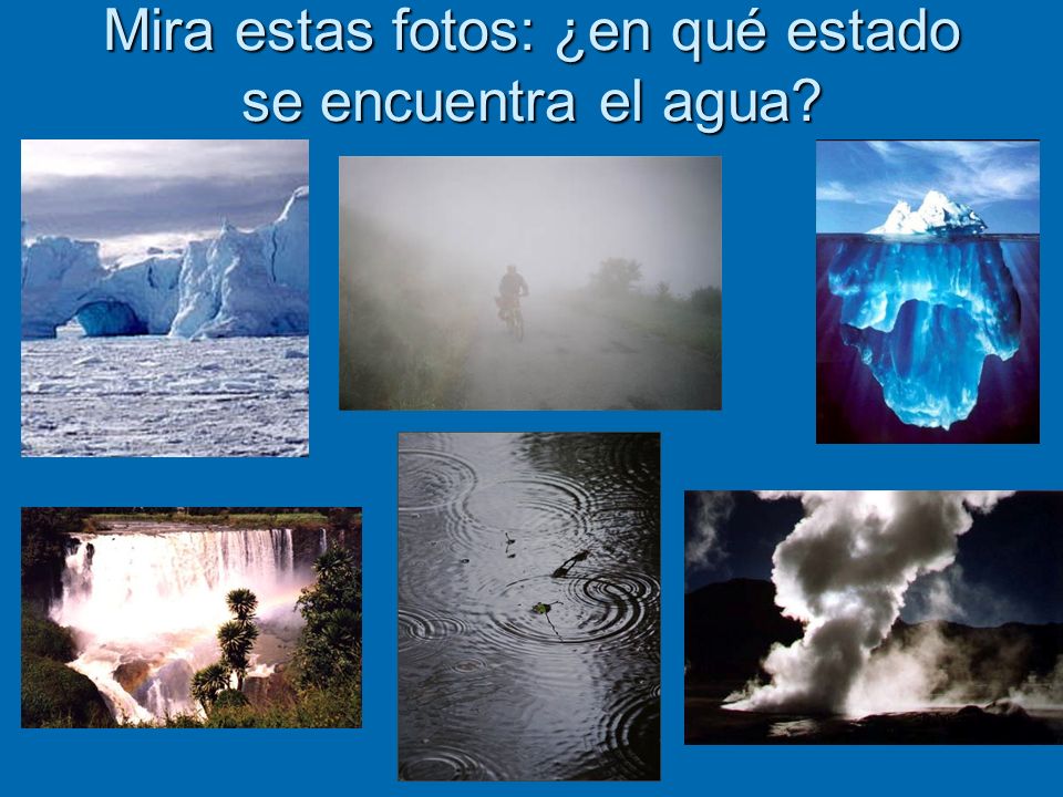 Mira estas fotos: ¿en qué estado se encuentra el agua