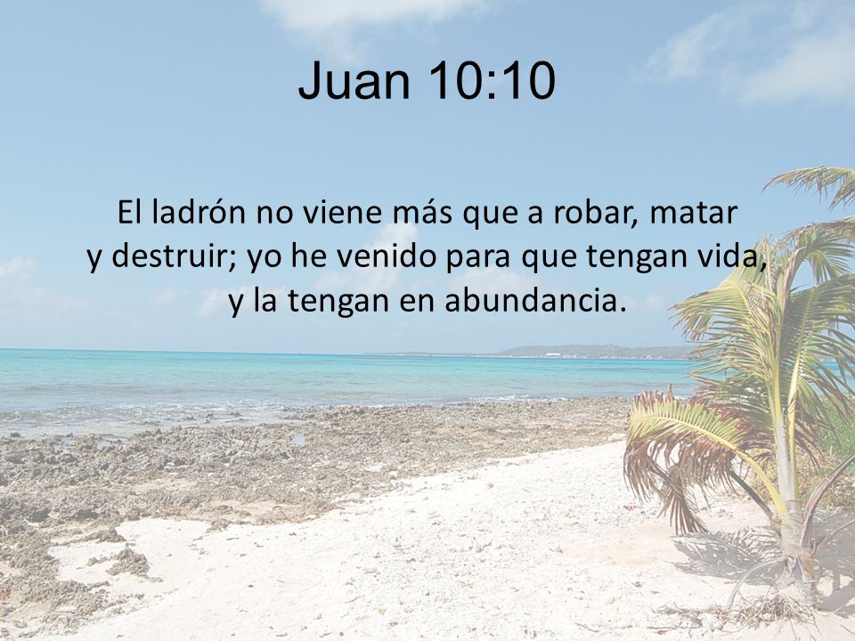 Juan 10:10 El ladrón no viene más que a robar, matar y destruir; yo he venido para que tengan vida, y la tengan en abundancia.