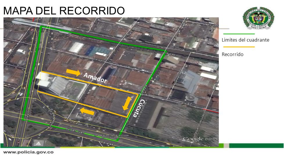 MAPA DEL RECORRIDO Limites del cuadrante Recorrido Amador Cúcuta