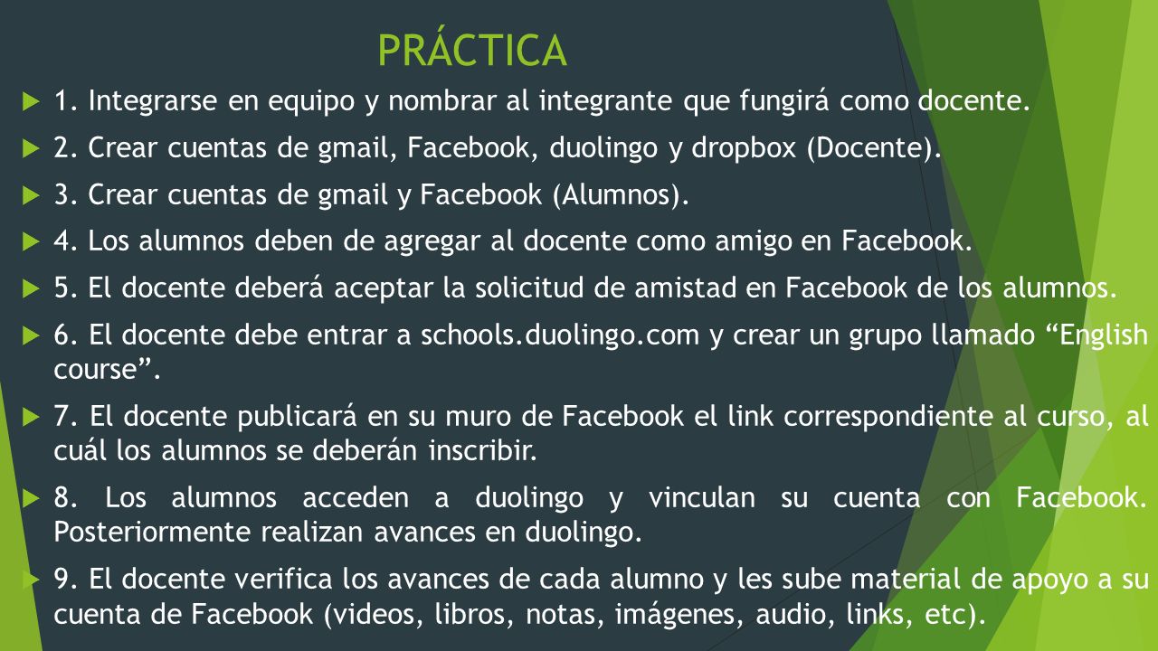 PRÁCTICA 1. Integrarse en equipo y nombrar al integrante que fungirá como docente.