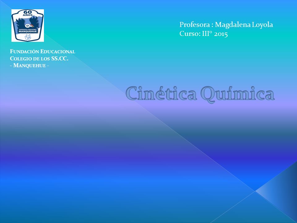 Cinética Química Profesora : Magdalena Loyola Curso: III° 2015