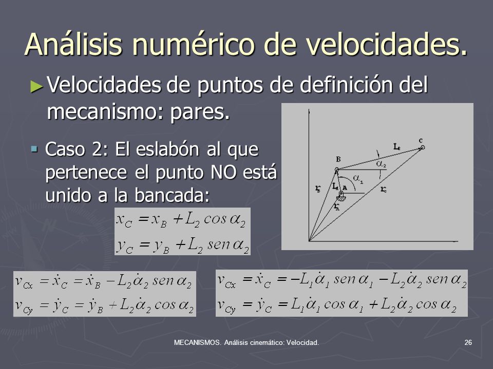 Análisis numérico de velocidades.