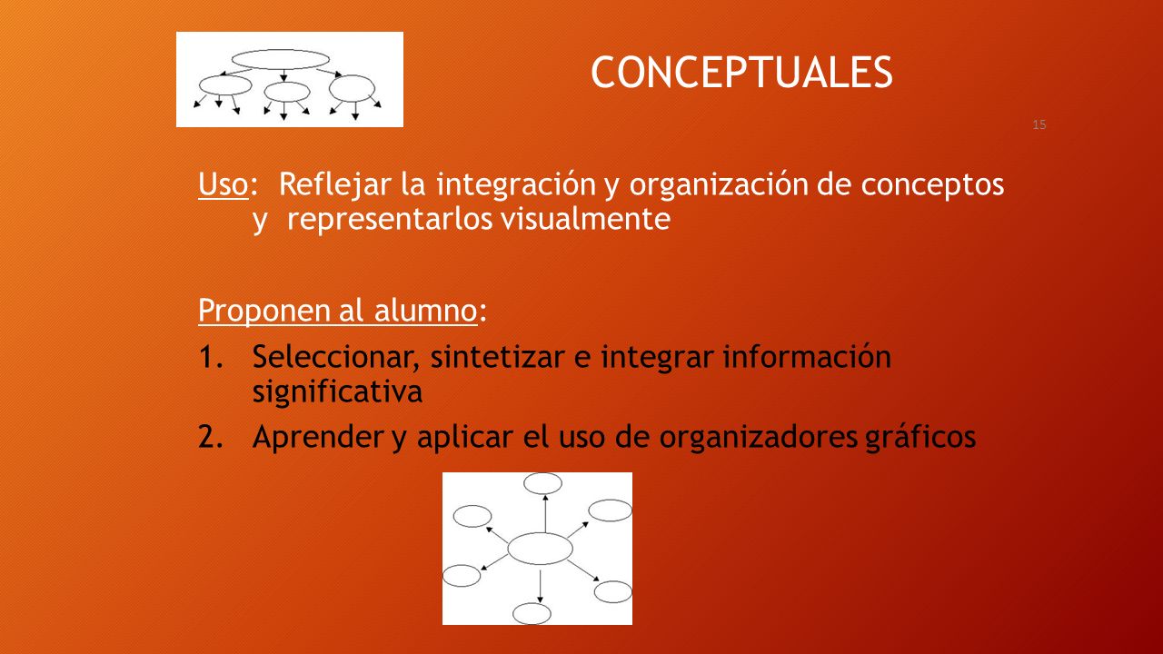 REDES CONCEPTUALES Uso: Reflejar la integración y organización de conceptos y representarlos visualmente.