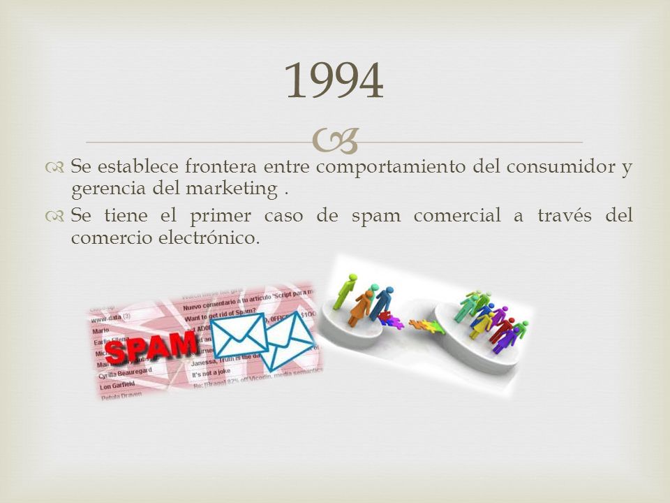 1994 Se establece frontera entre comportamiento del consumidor y gerencia del marketing .