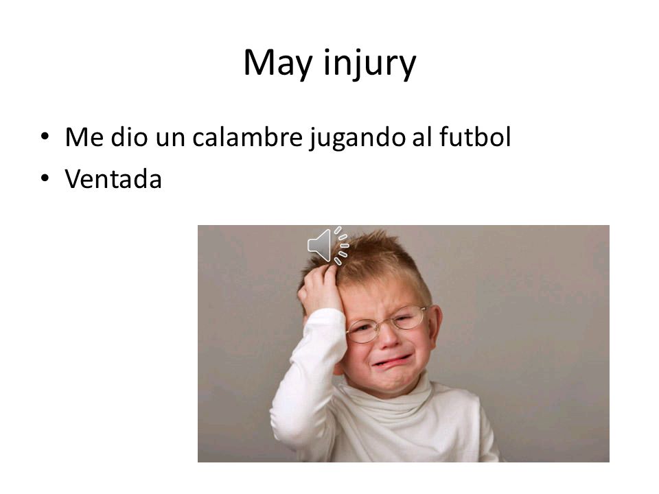 May injury Me dio un calambre jugando al futbol Ventada