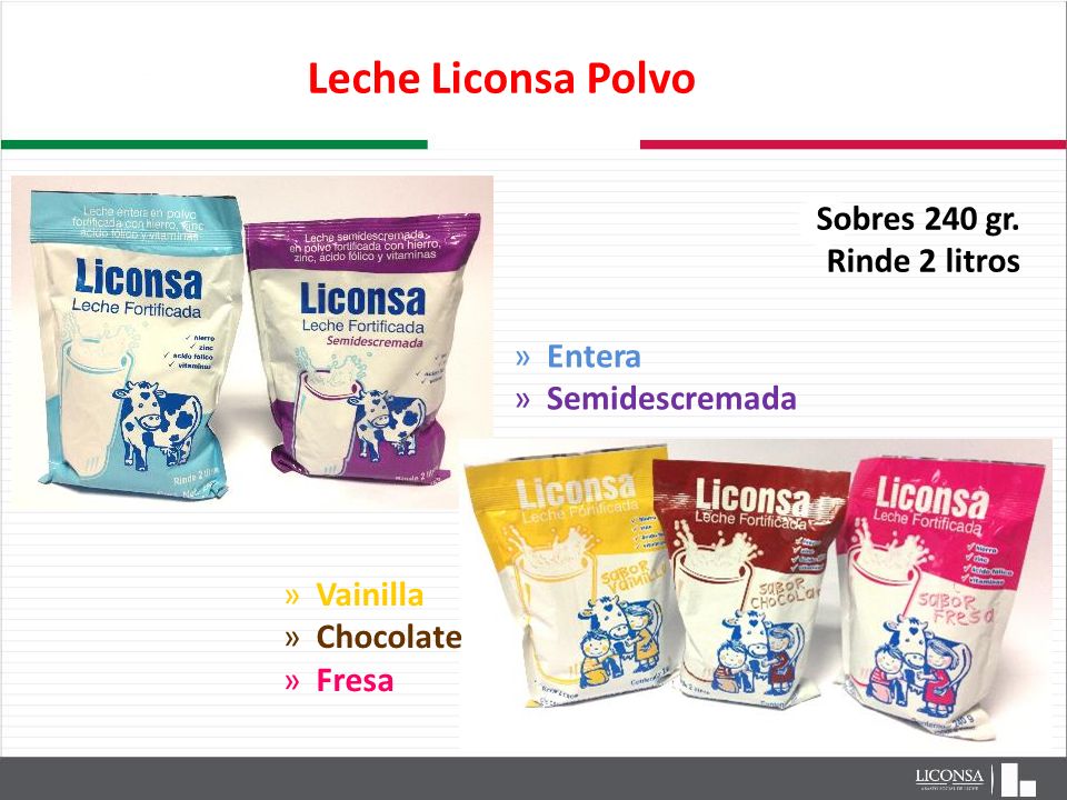 Leche Liconsa Polvo Sobres 240 gr. Rinde 2 litros Entera