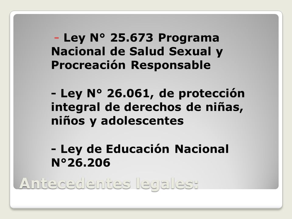 Antecedentes legales: